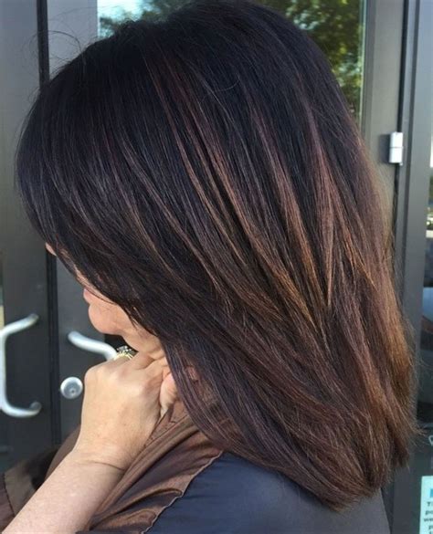 highlights on medium length brown hair|medium length layered brown hairstyles.